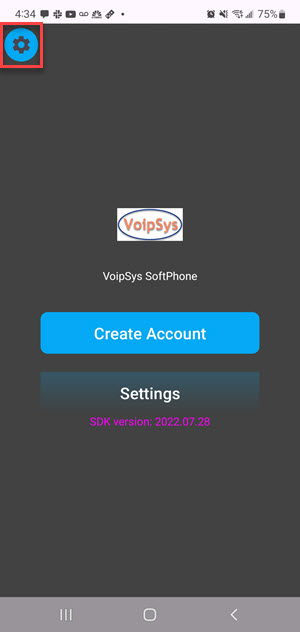 Image: Click settings icon